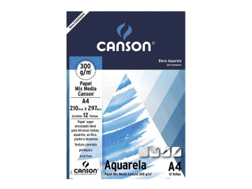 BLOCO DESENHO A4 AQUARELA...