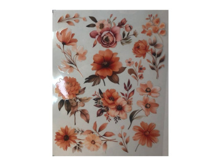 TRANSFER IMAGEMLILI FLORAL LARANJA