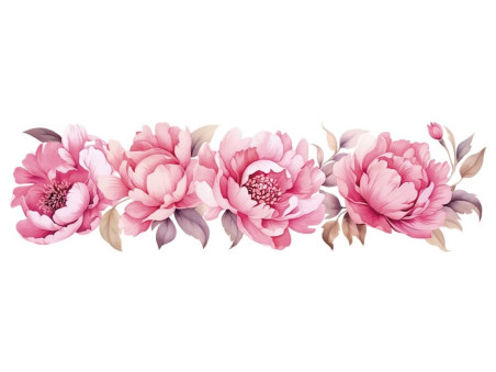 TRANSFER TEXTIL BARRA LILI  PEONIAS 24X7