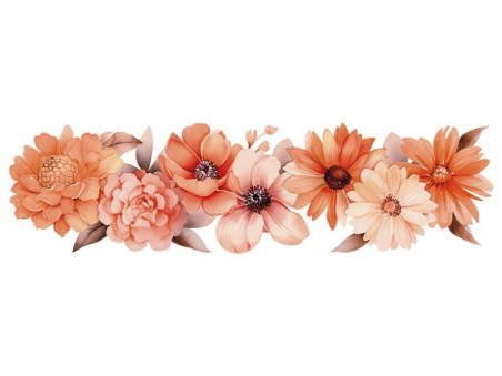 TRANSFER TEXTIL BARRA LILI FLORAL LARANJ