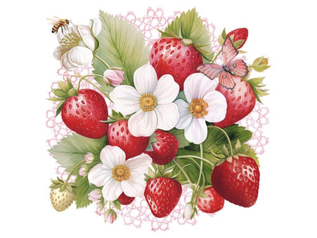 TRANSFER TEXTIL MORANGUINHO 13,5X13,5CM