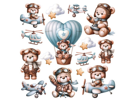 TRANSFER TEXTIL URSINHO AVIADOR-QUADRADO