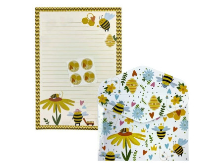 PAPEL CARTA ABELHA 4F+ENVELOPES+ADESIVOS