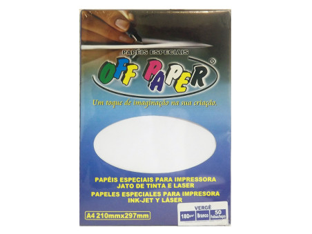 PAPEL A4 VERGE BRANCO 180G.50F.