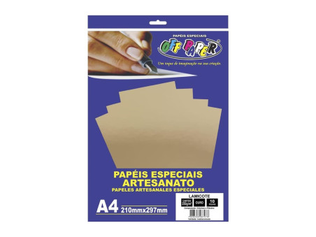 PAPEL LAMICOTE OURO MINAS A4 250G.10FLS.