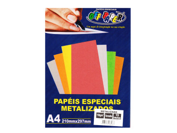 PAPEL A4 METALIZ.VERMELHO...