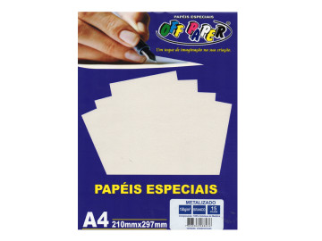 PAPEL A4 METALIZ.BRANCO...
