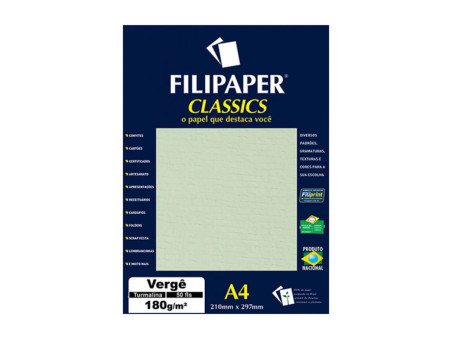 PAPEL A4 VERGE VERDE 180G.50F..
