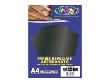 PAPEL LAMICOTE PRETO A4...