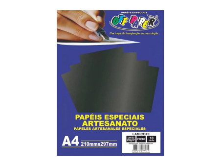 PAPEL LAMICOTE PRETO A4 250G.10FLS