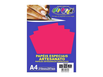 PAPEL NEON PINK 180G.A4 20F.