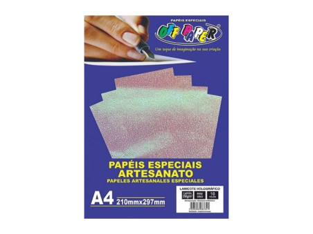 PAPEL LAMICOTE HOLOGR.ROSE 250G.A4 10F.