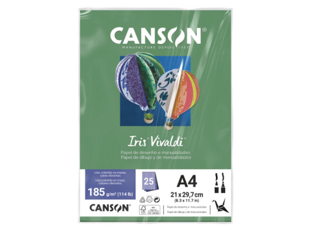 PAPEL A4 COLOR VERDE AMAZ.185G.25F.