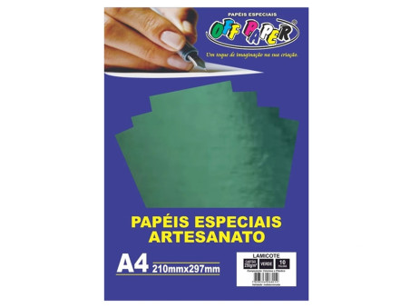 PAPEL LAMICOTE VERDE A4 250G.15FLS