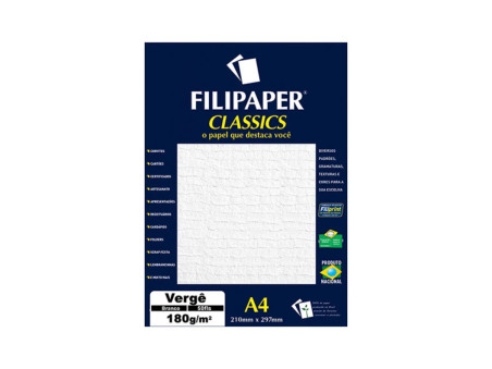 PAPEL A4 VERGE BRANCO 180G.50F..