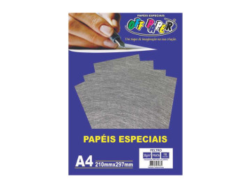 PAPEL A4 FELTRO PRATA 30G.10F.