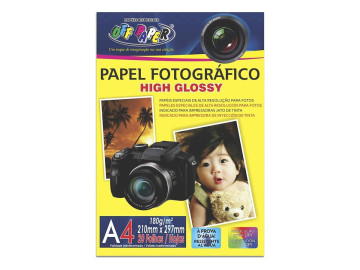 PAPEL FOTO BRANCO A4 180G.20F