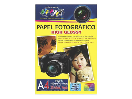 PAPEL FOTO BRANCO A4 180G.20F