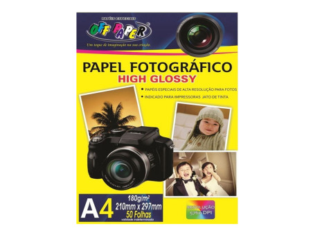 PAPEL FOTO BRANCO A4 180G.50F.