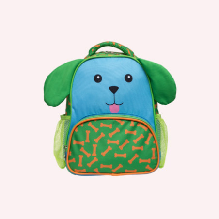 MOCHILA BEBE BOB CACHORRO AZ/VD.34CM.1D