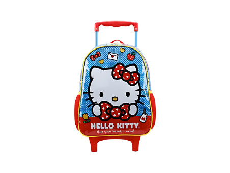 MOCHILA CAR.HELLO KITTY 35CM.AZ/VM.1D.