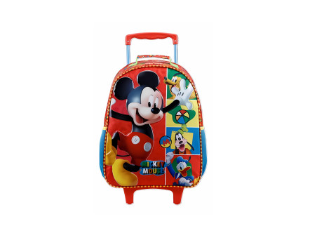MOCHILA CAR.MICKEY 40CM.VM/AZ.1D.