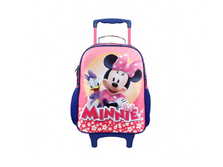 MOCHILA CAR.MINNIE 35CM.RS/AZ.1D.
