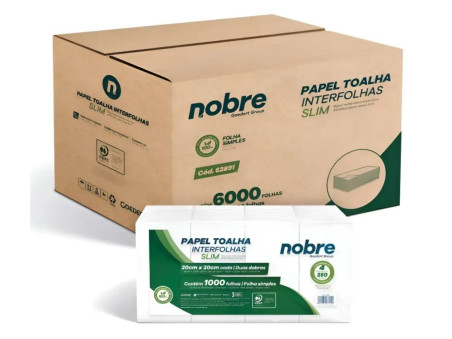 PAPEL TOALHA BR.100%CEL.20X20 CX.6X1000