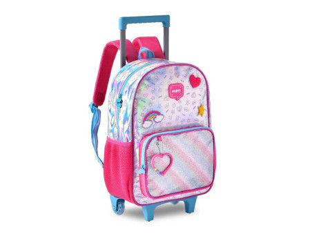 MOCHILA CAR.HOLOGRAFICA ROSA 35CM.1D.