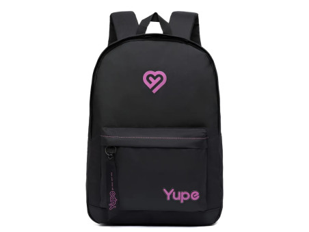 MOCHILA YUPE ROSA/PRETA 1D.42CM.