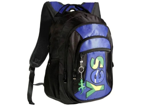 MOCHILA YES PRETA/AZUL 40CM.3D.