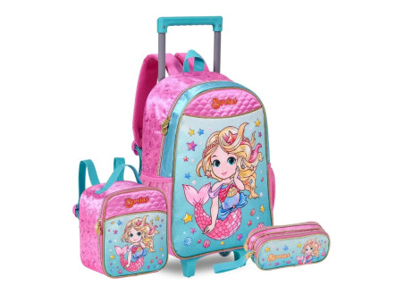 KIT MOCHILA CAR+LANCHEIRA+EST.SEREIA