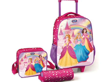 KIT MOCHILA CAR+LANCH+EST.PRINC.45CM.1D.