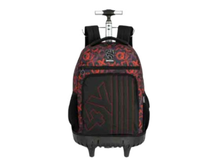 MOCHILA CAR.UP4YOU PRETA/VERM. 43CM 2D.
