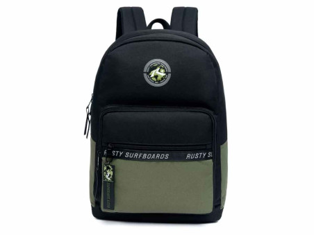 MOCHILA EXEC.VERDE C/PRETO NT.1D.44CM.