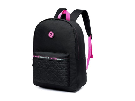 MOCHILA FERRAZZI PRETA/ROSA 1D.42CM.