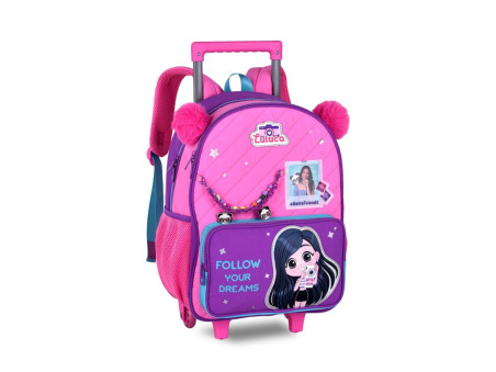 MOCHILA CAR.LULUCA ROSA/ROXA 40CM.2D.