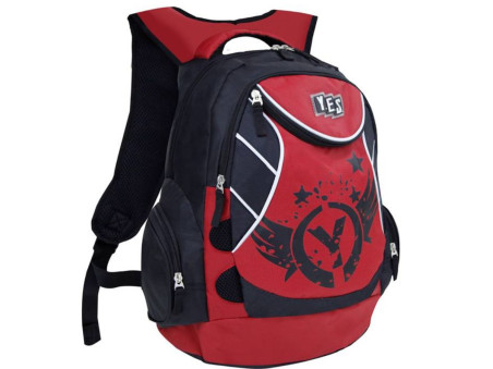 MOCHILA YES VERMELHO PRETO 41CM.2D.