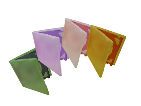 PORTA CD  04 UNDS TRANSPARENTE C/M.COLOR