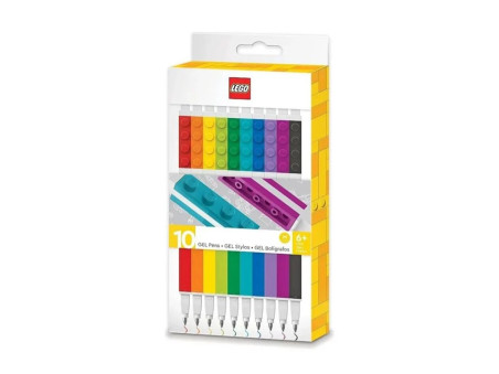 CANETA GEL LEGO 10 CORES+PECAS LEGO