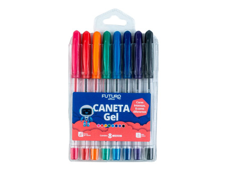 CANETA GEL 08 CORES BLISTER 1.0MM