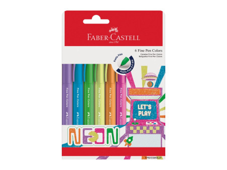 CANETA HIDR.06 CORES FINE PEN 0,4MM NEON