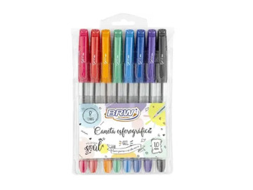 CANETA GEL 08 CORES BRW 1,0MM