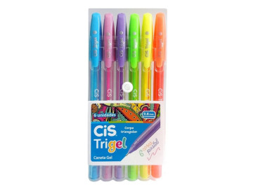 CANETA GEL 06 CORES TRIGEL...