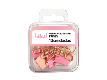 PRENDEDOR PAPEL  19MM ROSA...