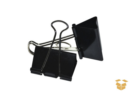 PRENDEDOR PAPEL  15MM PRETO METAL C/60