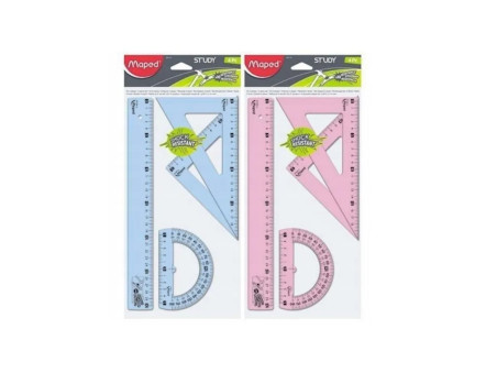 KIT GEOMETRICO REGUA/TRANSF/ESQ,FLEXIVEL