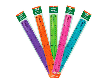 REGUA  30CM.PLASTICA TRIANGULAR CORES-AV