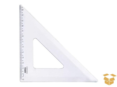 ESQUADRO 45 GRAUS 13CM.TRANSPARENTE C/10
