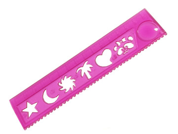 REGUA  15CM ROSA VAZADA C/LUPA